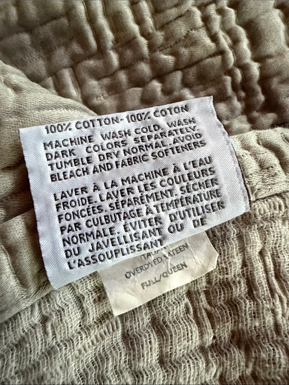 Restoration Hardware Italian overdyed sateen Queen Cotton Quilt Silver Grey